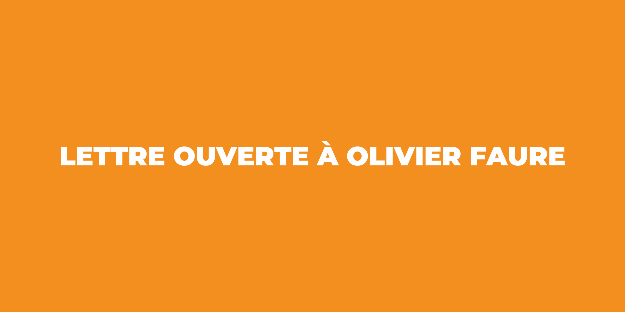 Lettre ouverte à Olivier Faure
