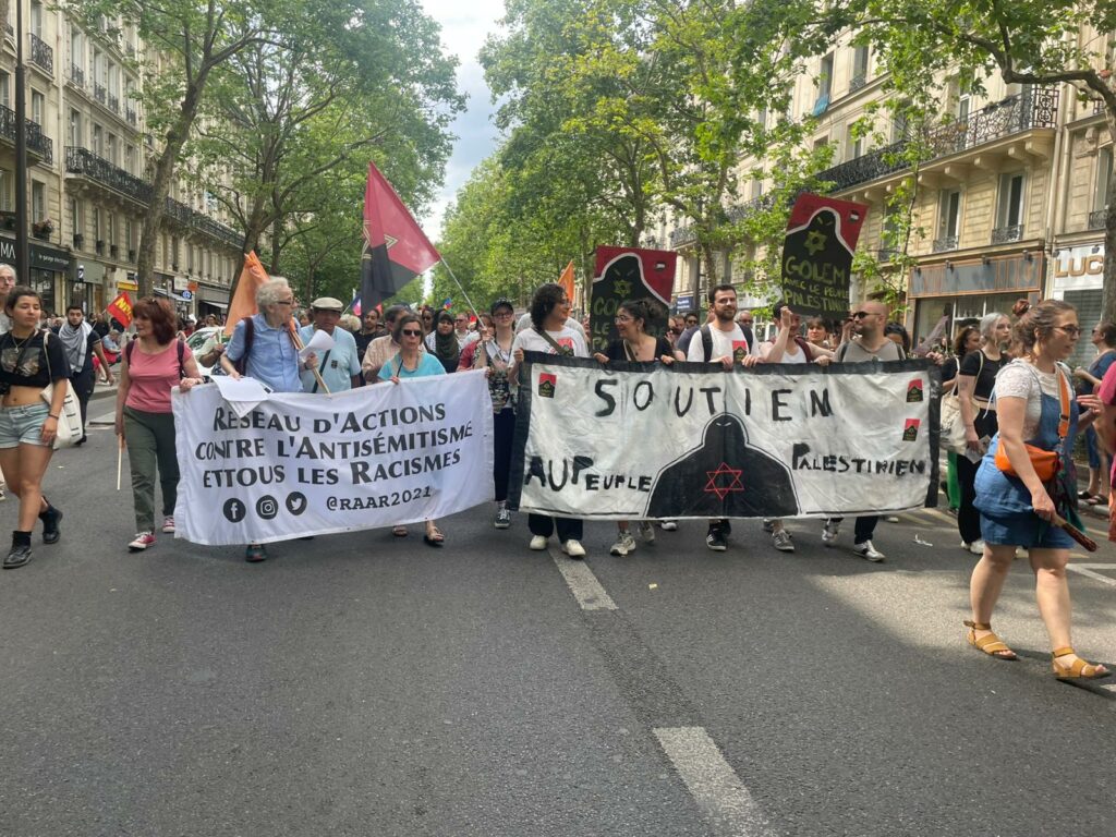 Cortèges avec le RAAR, le collectif Golem et les Juives et Juifs Révolutionnaires