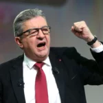 Une photo de Mélenchon lors de son dernier meeting