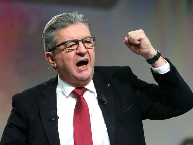 Une photo de Mélenchon lors de son dernier meeting