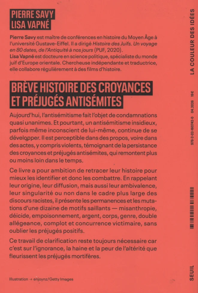"Brève histoire des croyances et préjugés antisémites" par Lisa Vapné et Pierre Savy