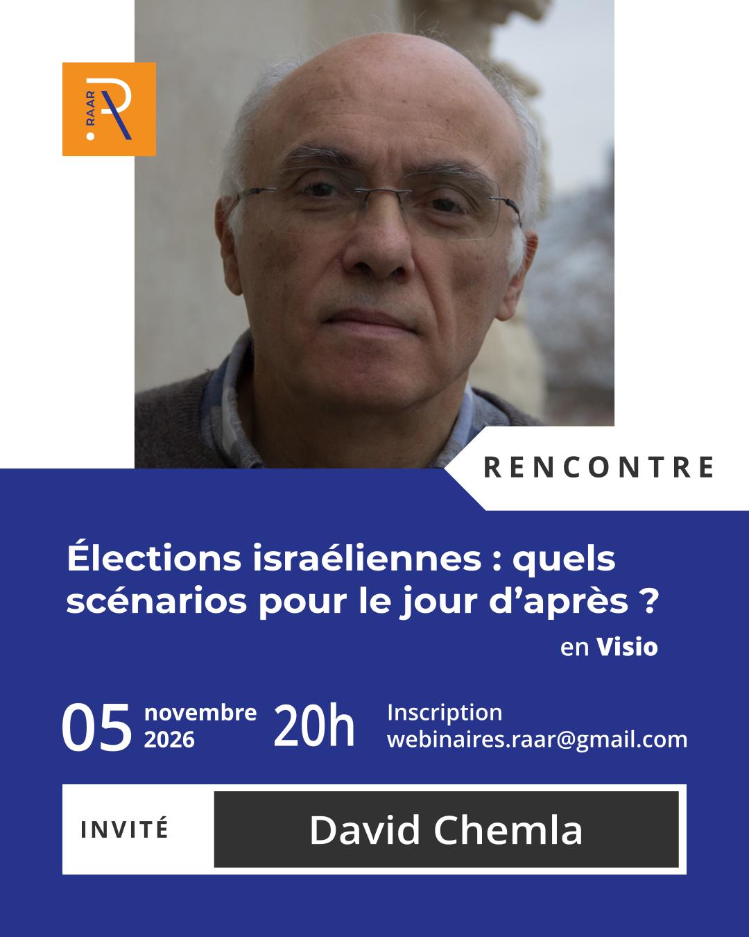 Affcihe du Webinaire du 5 novembre 2026 avec David Chemla